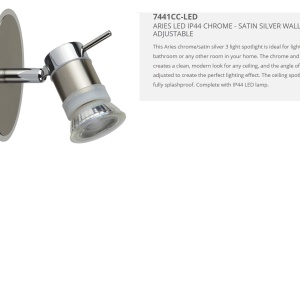 Aplica de perete directionabila pentru baie IP44 IP44 Aries 7441CC-LED SRT - Img 2