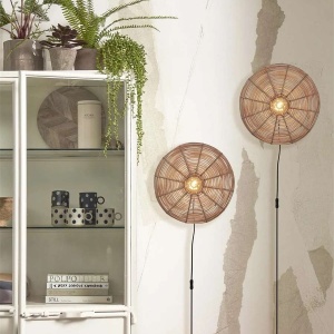 Aplica de perete eco din ratan Tanami disc S, nat 213731 universul-luminii.ro