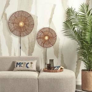 Aplica de perete eco din ratan Zanzibar flat 40cm S, nat 213961 universul-luminii.ro
