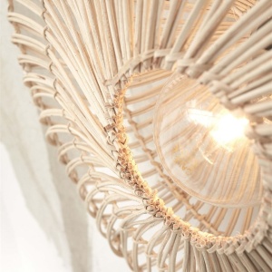 Aplica de perete eco din ratan Zanzibar flat 40cm S, white 213971 universul-luminii.ro