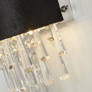 Aplica de perete eleganta cu abajur din catifea si cristale Glamour 2Lt 134661 universul-luminii.ro