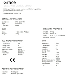 Aplica de perete eleganta design modern Grace 202191 universul-luminii.ro