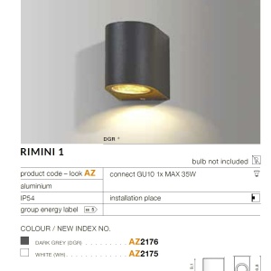 Aplica de perete exterior ambientala IP54 RIMINI alba 46681 universul-luminii.ro