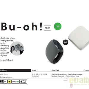 Aplica de perete exterior BU-OH LED gri IP65 71212 174891 universul-luminii.ro
