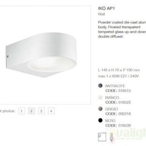 Aplica de perete exterior, cu iluminat up-and-down, IP44, IKO AP1 BIANCO 018522 66911 universul-luminii.ro