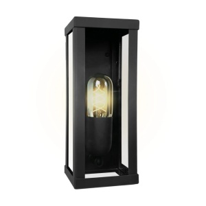 Aplica de perete exterior din otel negru Lantern