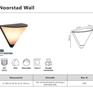 Aplica de perete exterior IP44 iluminat arhitectural Noorstad 133951 universul-luminii.ro