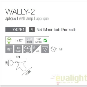 Aplica de perete exterior IP44 Wally-2 74261 49381 universul-luminii.ro