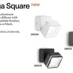 Aplica de perete exterior, IP54 OMEGA AP SQUARE ANTRACITE 4000K 101331 universul-luminii.ro