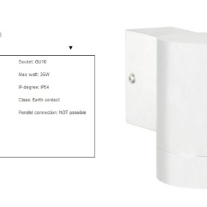 Aplica de perete exterior IP54 Tin Maxi alb 21509901 NL 60681 universul-luminii.ro