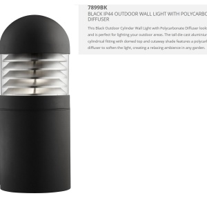 Aplica de perete exterior moderna IP65 Bronx 7899BK SRT 74861 universul-luminii.ro