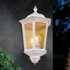 Aplica de perete exterior stil clasic IP43 Puchberg AL 11K/82505 weiß-gold/rauch OR 631111 universul-luminii.ro