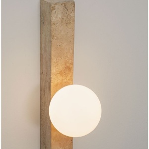 Aplica de perete LED decorativa din travertin OVEE - Img 8