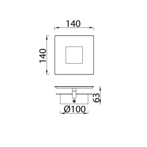 Aplica de perete LED design ambiental DALIA 14x14cm, alb/ auriu 131791 universul-luminii.ro