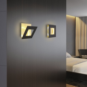Aplica de perete LED design ambiental DALIA 22x22cm, negru/ auriu 131861 universul-luminii.ro