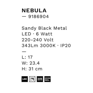 Aplica de perete LED design ambiental deosebit Nebula negru - Img 2
