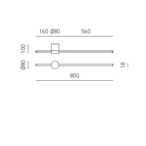 Aplica de perete LED design liniar ENILA alb, auriu sau titan - Img 4