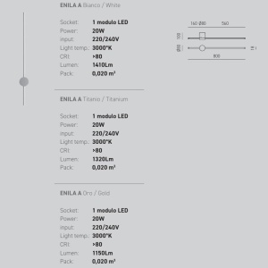 Aplica de perete LED design liniar ENILA alb, auriu sau titan - Img 5