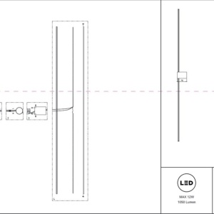 Aplica de perete LED design liniar Pars 212111 universul-luminii.ro