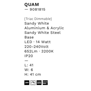 Aplica de perete LED design modern QUAM alb - Img 3