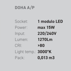 Aplica de perete LED DOHA A otel, alb, negru sau gri dove 230291 universul-luminii.ro
