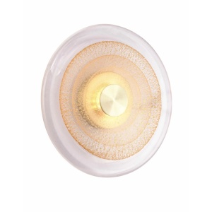 Aplica de perete LED metal auriu, sticla Goldi