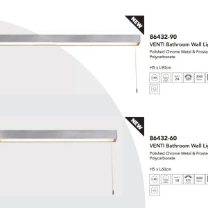 Aplica de perete LED pentru baie IP44 Venti, L-60cm 139631 universul-luminii.ro