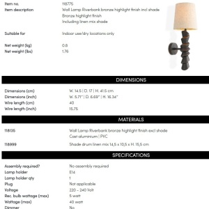 Aplica de perete LUX design deosebit Riverbank 148931 universul-luminii.ro