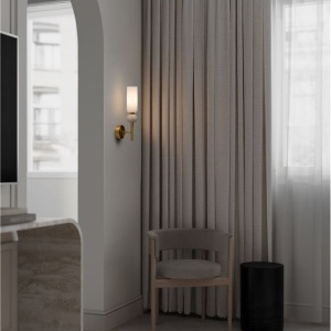Aplica de perete Metal, Auriu, Travertin, Sticla, FILOMENA 245461 universul-luminii.ro