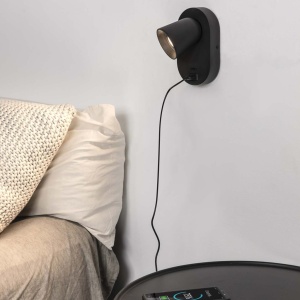 Aplica de perete minimalista CORB USB C neagra - Img 4