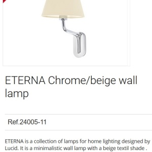 Aplica de perete moderna design elegant ETERNA crom/bej 91691 universul-luminii.ro