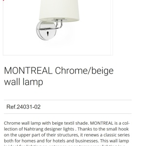 Aplica de perete moderna design elegant MONTREAL crom/bej 92021 universul-luminii.ro