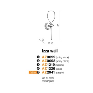 Aplica de perete moderna Izza fumurie ZZ AZ2941 80551 universul-luminii.ro