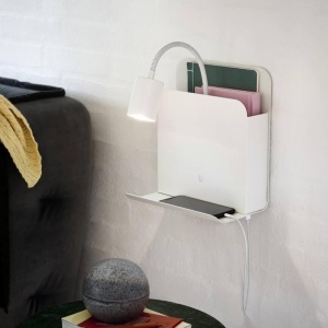 Aplica de perete, mufa USB, design modern ROOMI alb 2112551001 NL 197181 universul-luminii.ro