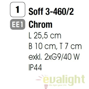 Aplica de perete pentru baie IP44 Tea Soff 3-460/2 chrom OR 61231 universul-luminii.ro