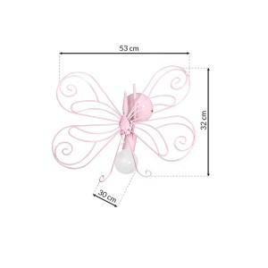 Aplica de perete pentru camera copii / tineret BUTTERFLY 2 roz 204681 universul-luminii.ro