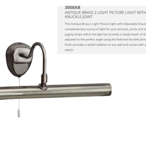 Aplica de perete pentru tablou Picture Lights alama antic 3008AB SRT 60291 universul-luminii.ro