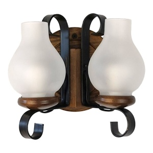 Aplica de perete rustica fabricata manual din lemn Roata WOOD-RO-AP2 177991 universul-luminii.ro