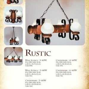 Aplica de perete rustica fabricata manual din lemn Rustic WOOD-RU-AP2 - Img 2
