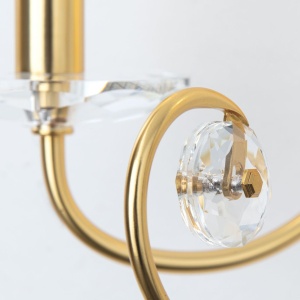 Aplica de perete stil clasic cu cristal K9 ARIANE 2L aurie 234921 universul-luminii.ro