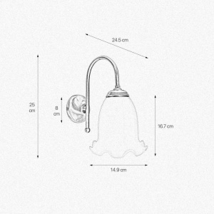 Aplica de perete stil clasic italian din alama si sticla Bell - Img 3