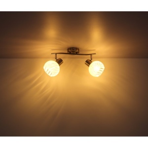 Aplica de perete / tavan cu 2 spoturi design modern WILLY nichel 210641 universul-luminii.ro