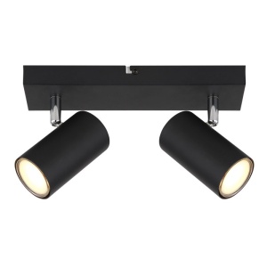 Aplica de perete / tavan cu 2 spoturi directionabile design modern ROBBY negru mat 114191 universul-luminii.ro