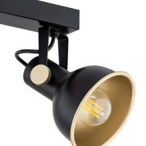 Aplica de perete / tavan cu 2 spoturi directionabile design modern Lenora negru 124921 universul-luminii.ro