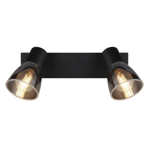 Aplica de perete / tavan cu 2 spoturi directionabile design modern CLAUDE negru 210661 universul-luminii.ro