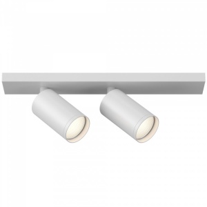 Aplica de perete / tavan cu 2 spoturi directionabile design tehnic Focus S alb