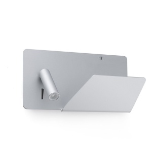 Aplica de perete ultra moderna / Lampa cu reader LED SUAU USB gri dormitor dreapta 62123 180551 universul-luminii.ro
