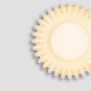 Aplica decorativa ceramica crem, sticla alb, PETEL 245011 universul-luminii.ro