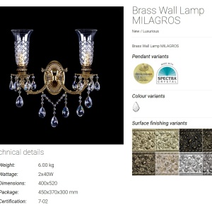 Aplica design LUX Cristal Bohemia Exclusive MILAGROS II. CE 74791 universul-luminii.ro