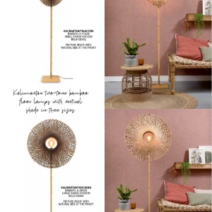 Aplica din bambus KALIMANTAN orizontal S natur, 44cm 193631 universul-luminii.ro